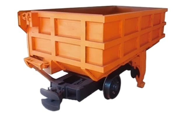 Curved-Rail Side-Dumping Mine Car
