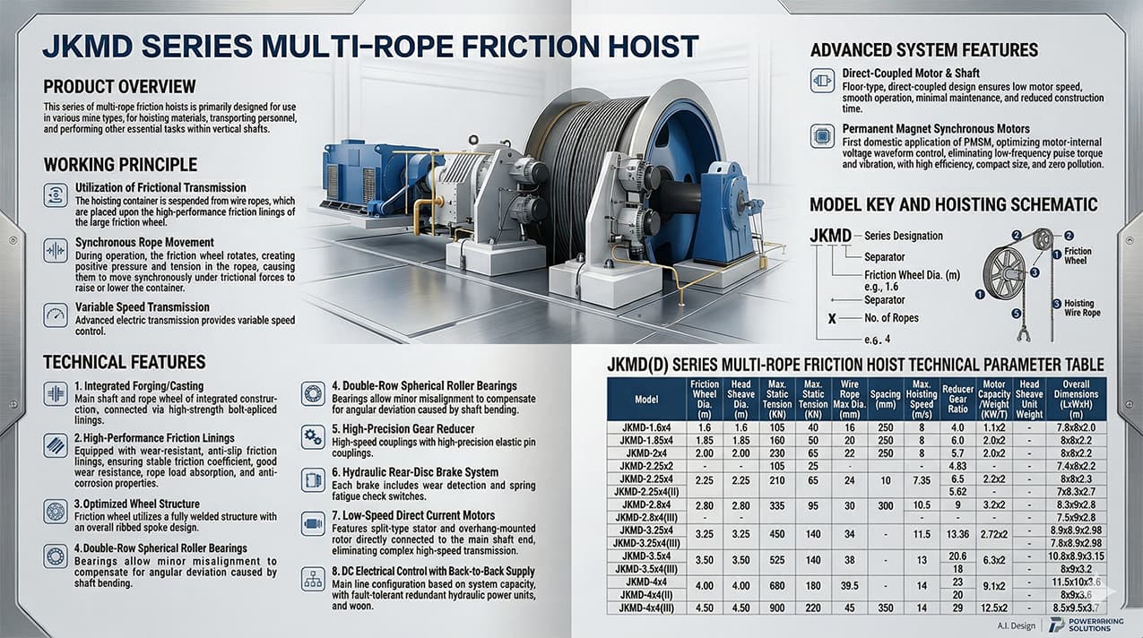JKMD Series Multi-Rope Friction Hoist — detail image 2