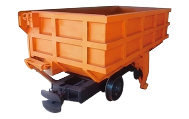 Curved-Rail Side-Dumping Mine Car