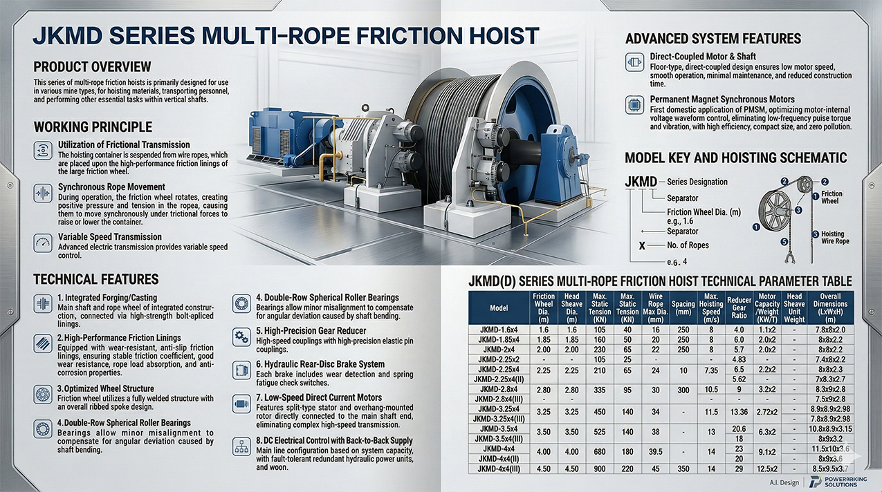 JKMD Series Multi-Rope Friction Hoist — detail image 2