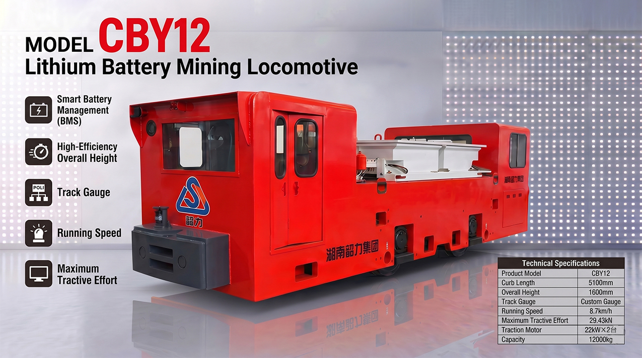 12-Ton Lithium Battery Mining Locomotive — detail image 2